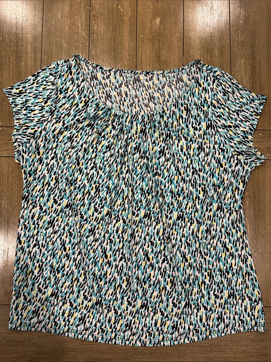 Worthington Tops - Worthington Short Sleeve Scoop Neck Top in Teal, Black, White, Yellow. Size 2X